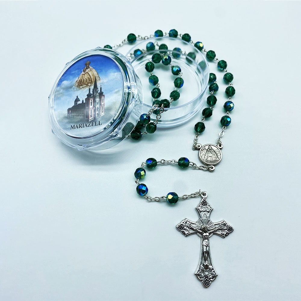Rosenkranz – Kristall – grün – Mariazeller Madonna